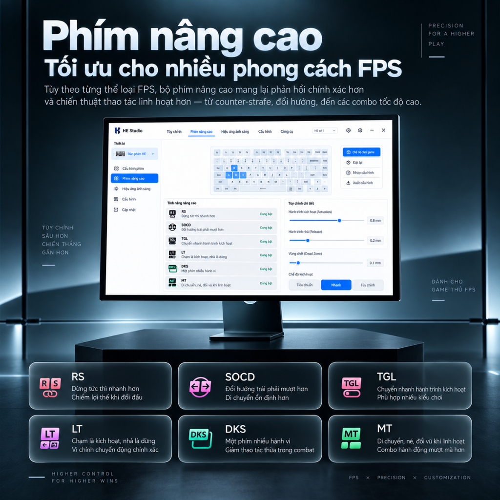 MCHOSE ACE 75 | Bàn Phím Gaming HE Chuyên Game 8K | Scan Rate 256K, Độ Trễ 0.08ms, Accuracy 0.001mm, RGB 16.8 Triệu Màu
