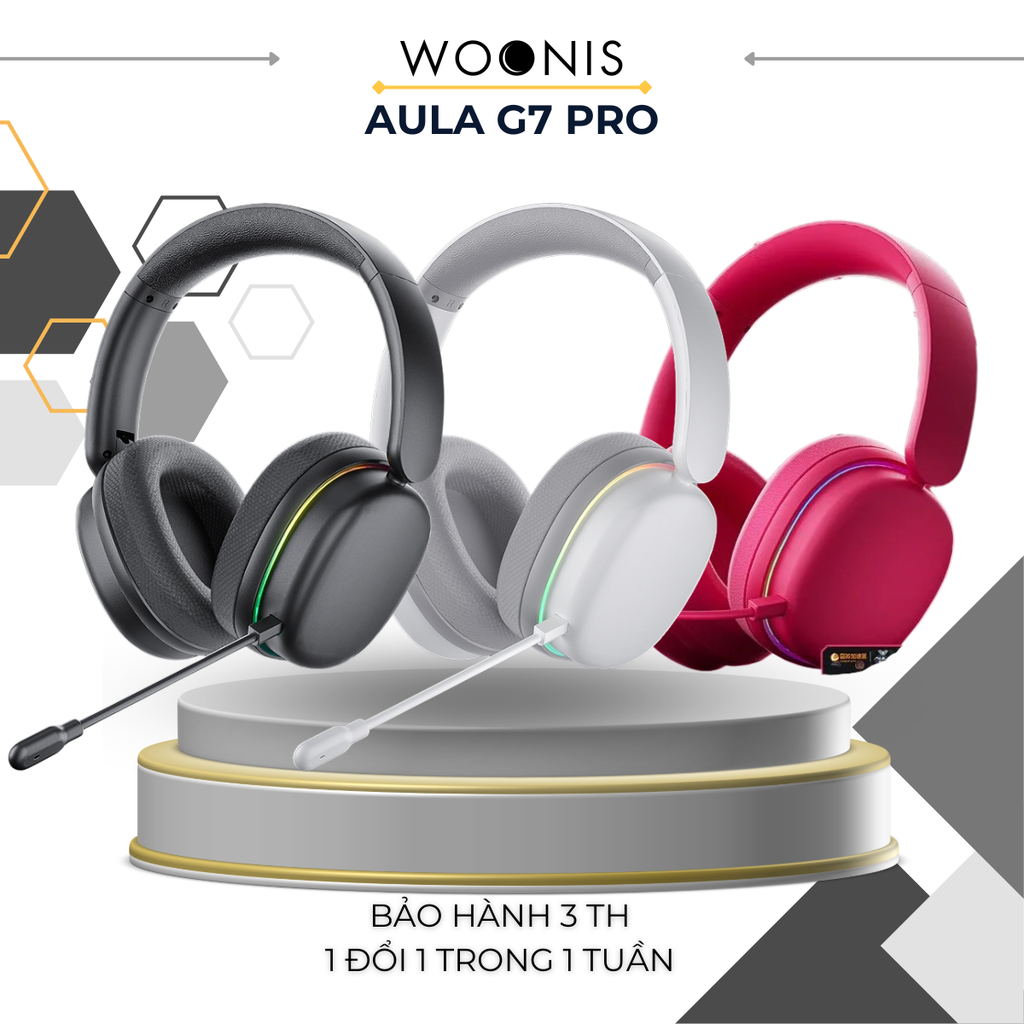 AULA G7 Pro ba màu Black White và Pink tại Woonis