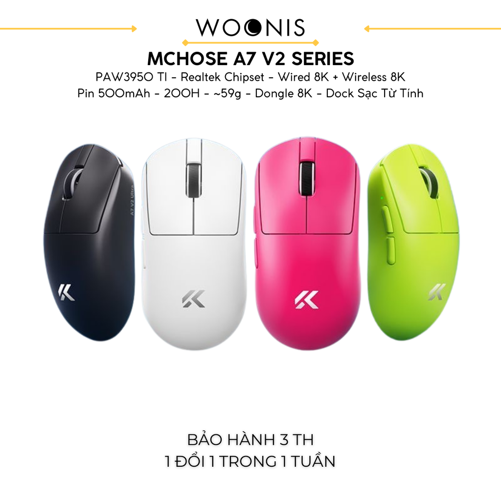 Dòng chuột gaming không dây MCHOSE A7 V2 Series