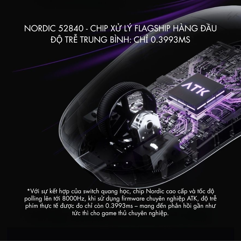 Nordic 52840 và độ trễ trung bình 0,3993ms trên ATK U2 Ultimate