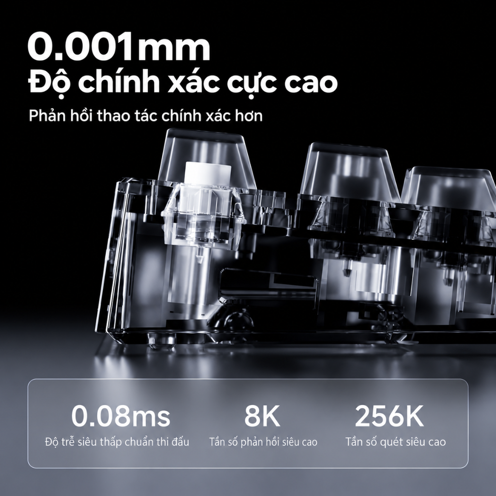MCHOSE ACE 75 | Bàn Phím Gaming HE Chuyên Game 8K | Scan Rate 256K, Độ Trễ 0.08ms, Accuracy 0.001mm, RGB 16.8 Triệu Màu