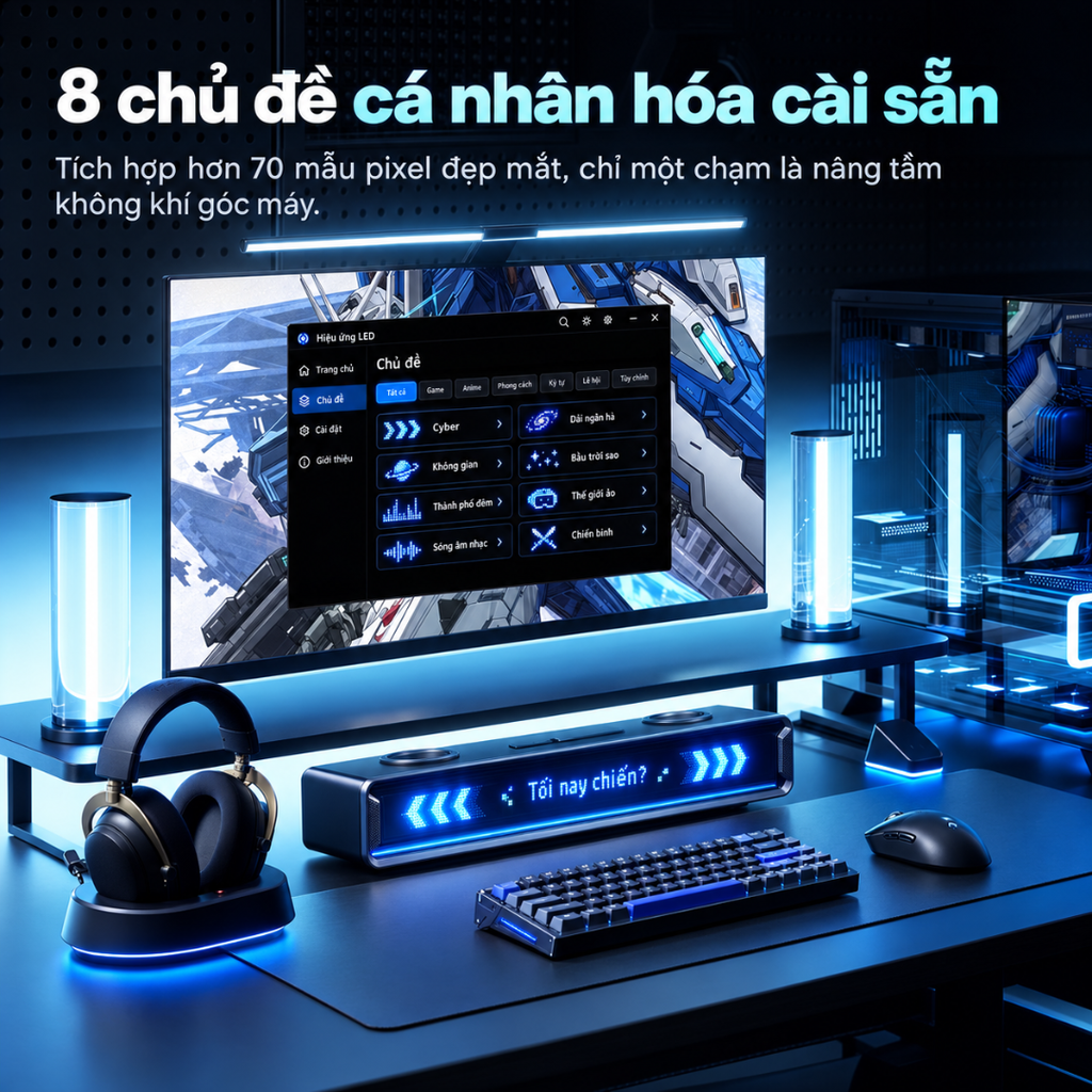 Loa Gaming MCHOSE K20 GT – Soundbar Màn Hình DIY, 4 Loa, 30W, Âm Thanh 7.1