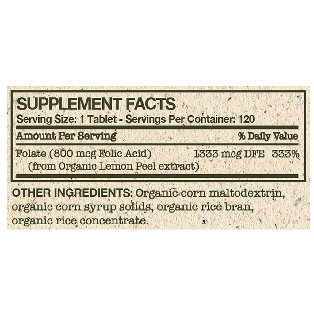 Viên Axit Folic Từ Vỏ Chanh Hữu Cơ FutureBiotics Folic Acid 800 mcg