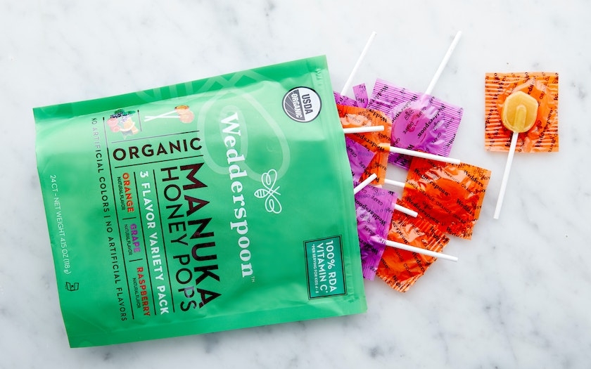 Kẹo Mút Mật Ong Manuka Hữu Cơ Wedderspoon Organic Manuka Honey Lollipops, Variety Pack