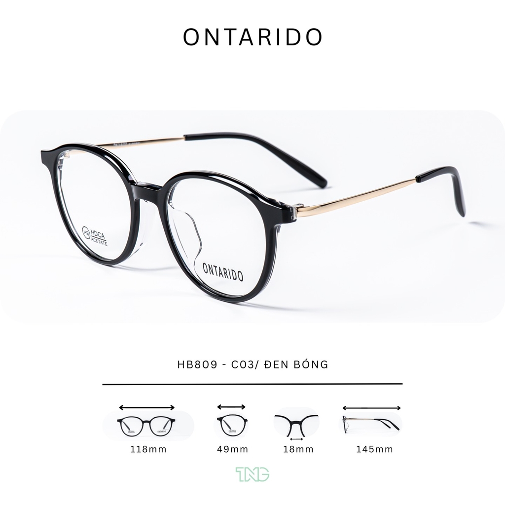 GỌNG KÍNH CẬN, HIỆU ONTARIDO, MÃ: HB809