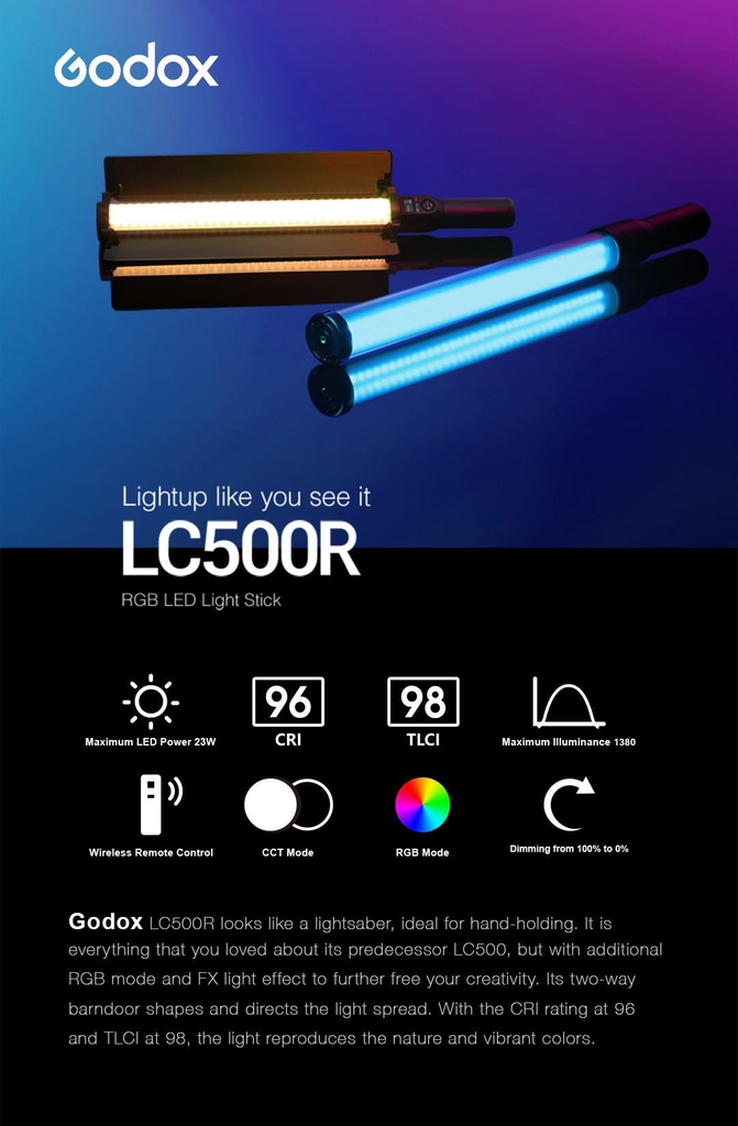 den led godox lc500r rgb