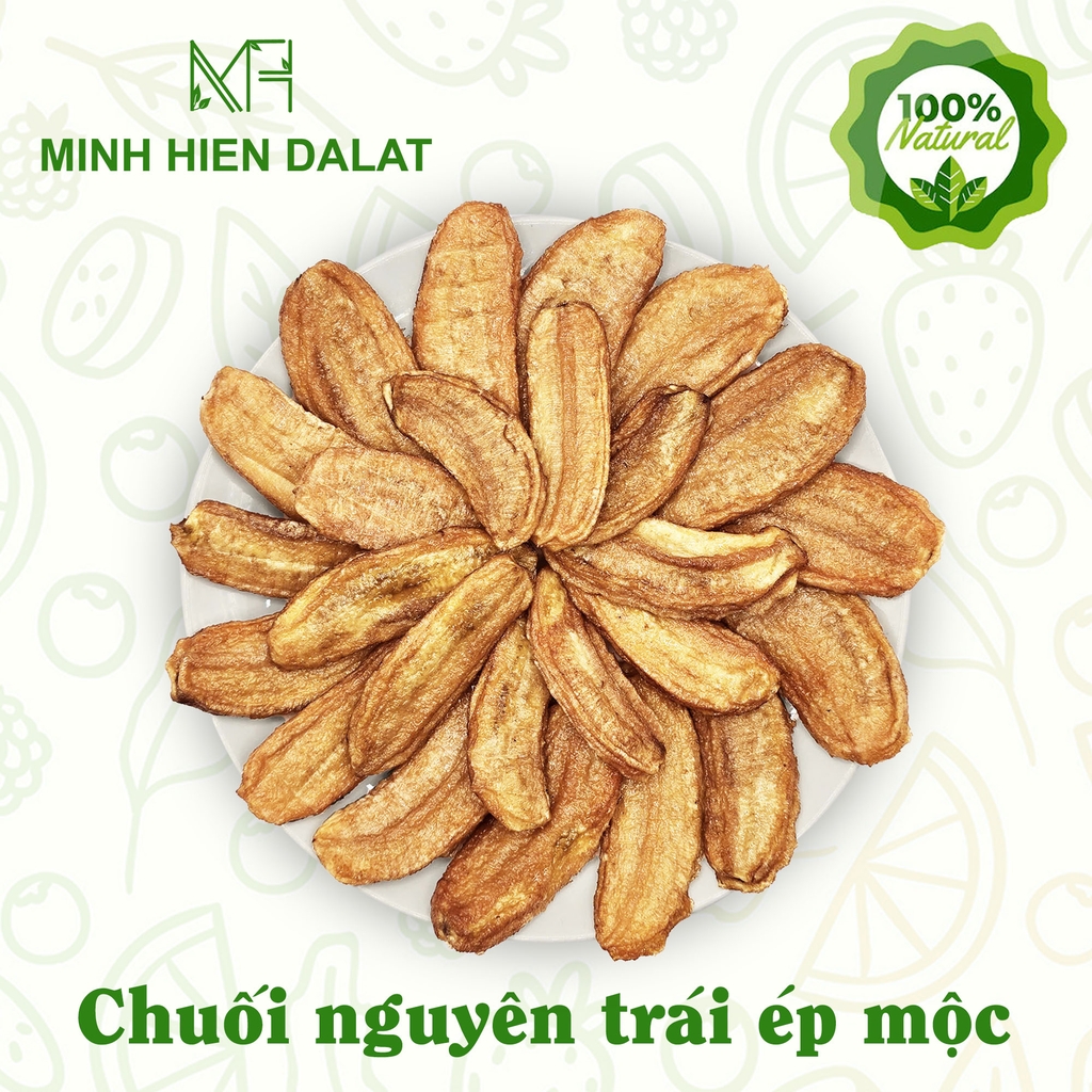 Chuối nguyên quả sấy dẻo không đường.