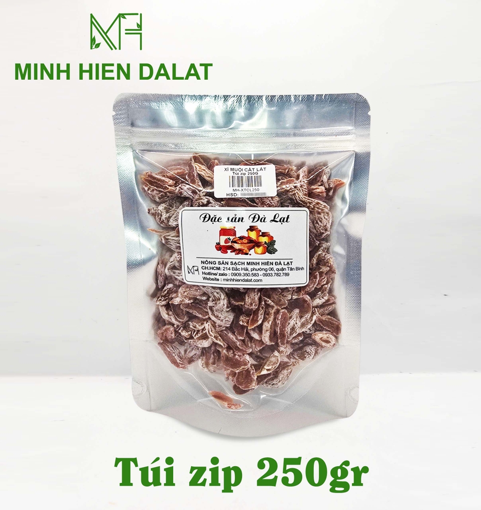 Xí muội không hạt cắt lát.