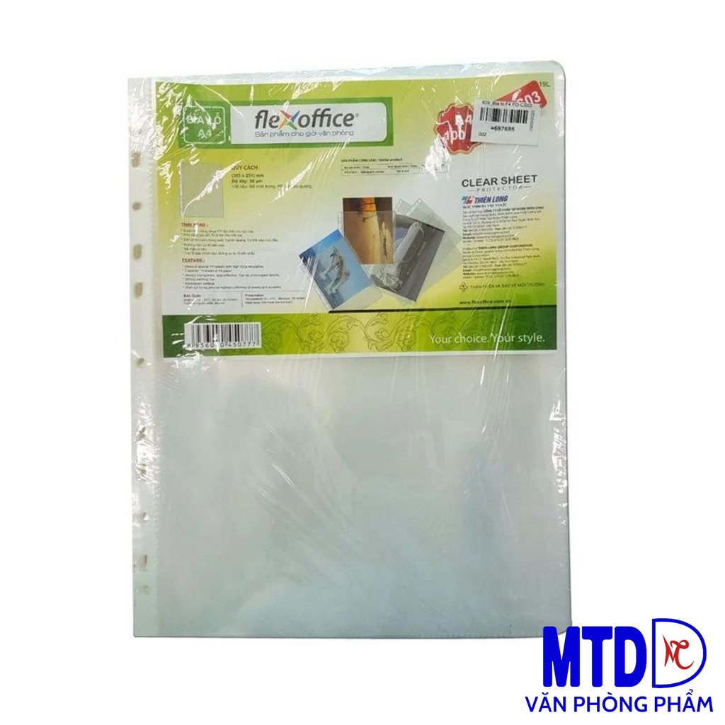 Bìa lỗ không viền màu Thiên Long CS03/FO-T2000 - xấp = 100 tờ - Gía rẻ bất ngờ