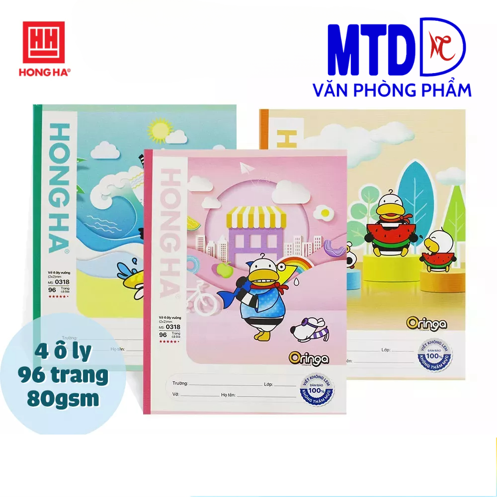 Vở Hồng Hà -Class, 4 ô ly, 96 trang