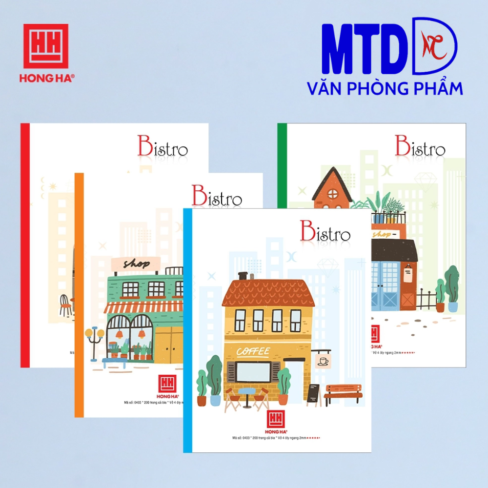 Vở Hồng Hà Class Bistro,  200 trang- 4 ô ly