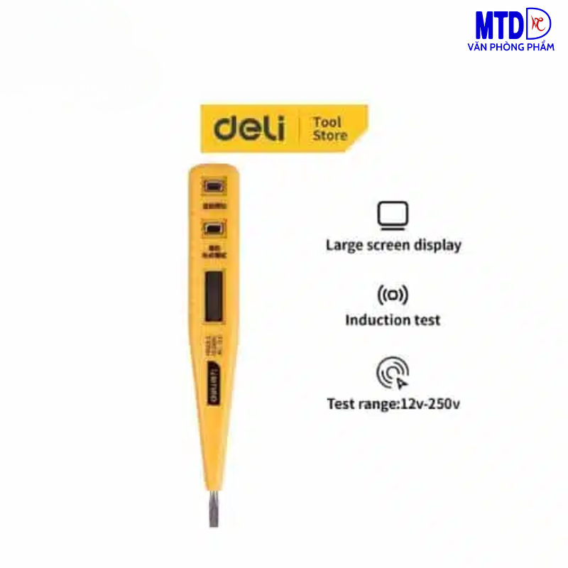 Bút/Vít thử điện kỹ thuật 12-250V chất lượng cao Deli 8003, thiết kế nhỏ gọn , đẹp mắt