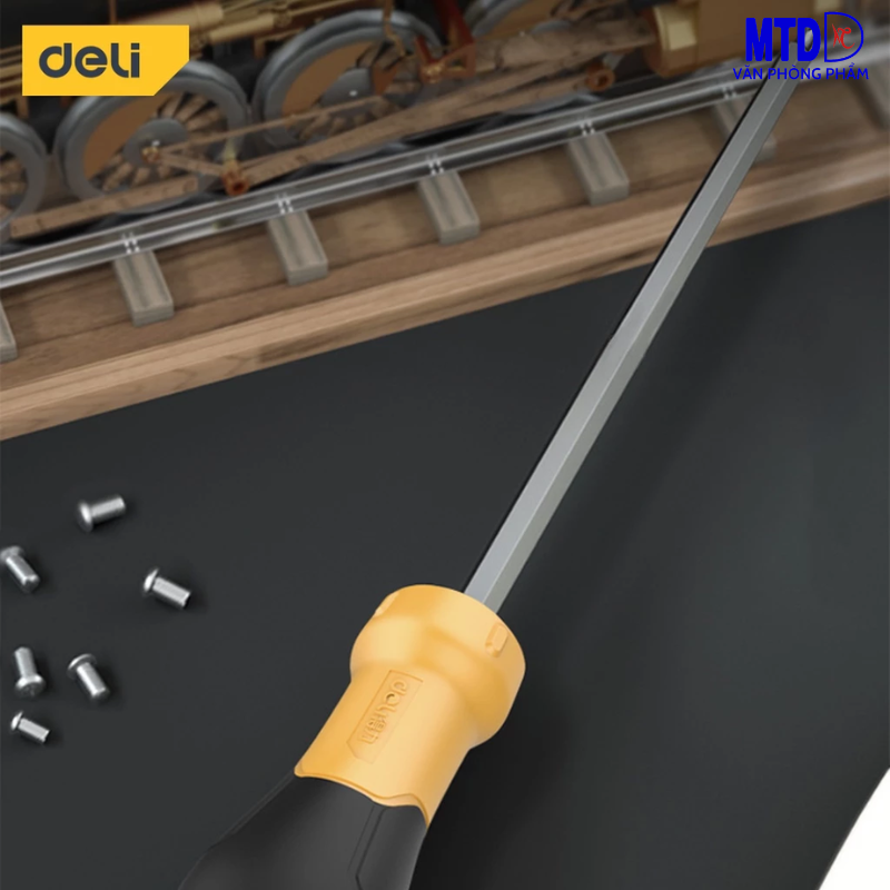 Tua Vít Đa Năng 2 Đầu Deli -HÀNG CHÍNH HÃNG- Đầu Vít Từ Tính PH1 và 5mm - Chất Liệu Thép CR-V Siêu Bền Chống Mòn, Gỉ
