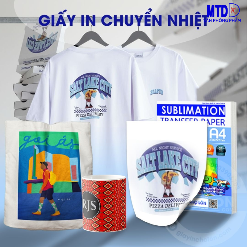Giấy in màu(giấy thuốc)/chuyển nhiệt Sublimation A4 - 1 mặt/2 mặt - 110gsm/120gsm/140gsm/đế hồng