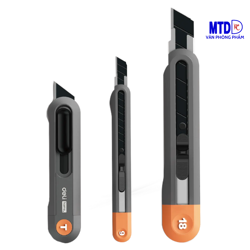 (Bộ 3 cây) Dao rọc giấy Deli HT4003C Cao Cấp Chính hãng -Nhỏ gọn- Tiện lợi-Tiết kiệm