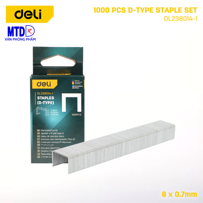 Định chữ D E dày 0.7mm dùng cho súng bắn ghim sử dụng ghim  DL238014-1 (1000pcs/hộp)