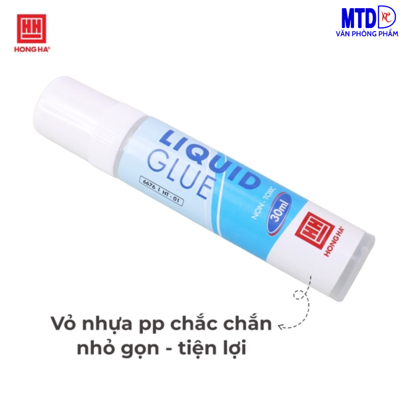 Keo dán giấy Hồng Hà  (Hồ dán) - đầu lưới 30ml HT-01 - Liquid Glue 6676