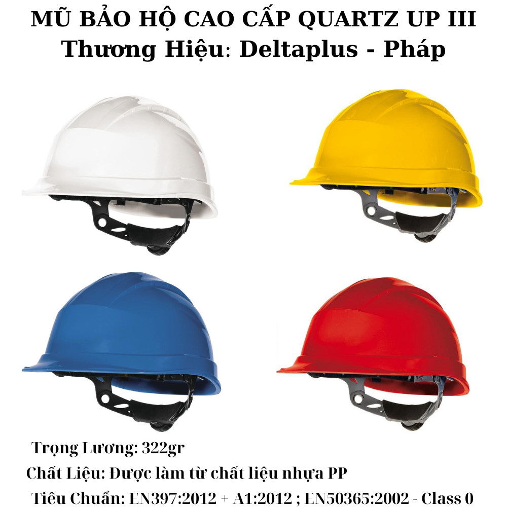 Nón Bảo hộ lao động chất lượng cao  Deltaplus QUARTZ UP III ( mua nhiều giảm giá)