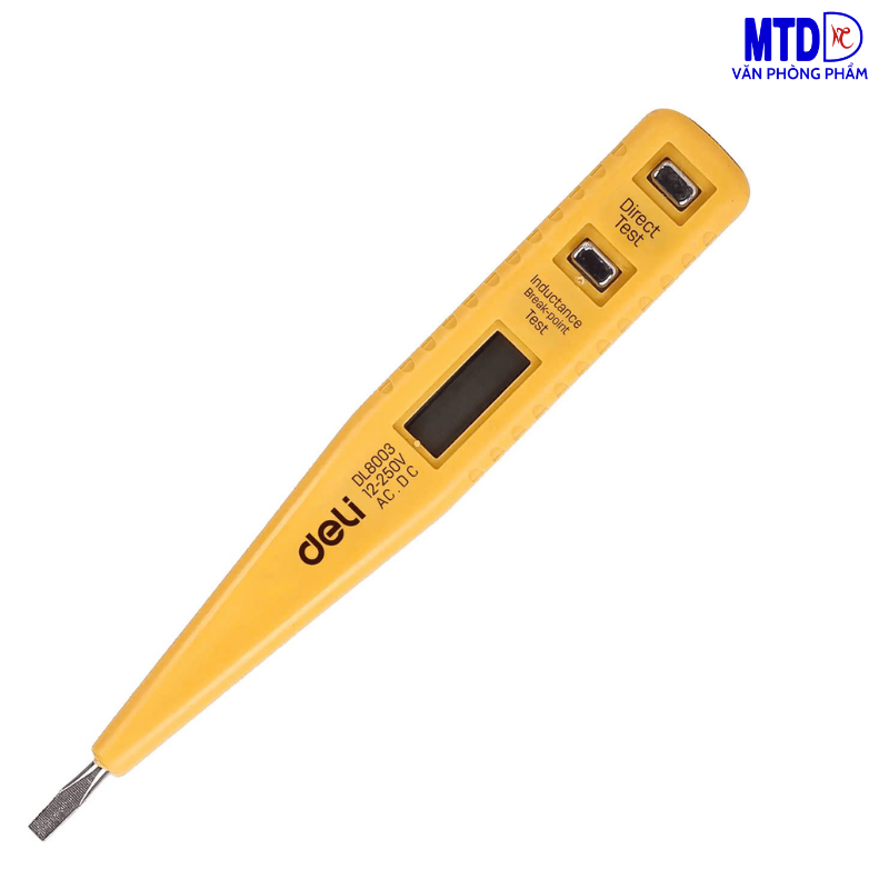 Bút/Vít thử điện kỹ thuật 12-250V chất lượng cao Deli 8003, thiết kế nhỏ gọn , đẹp mắt