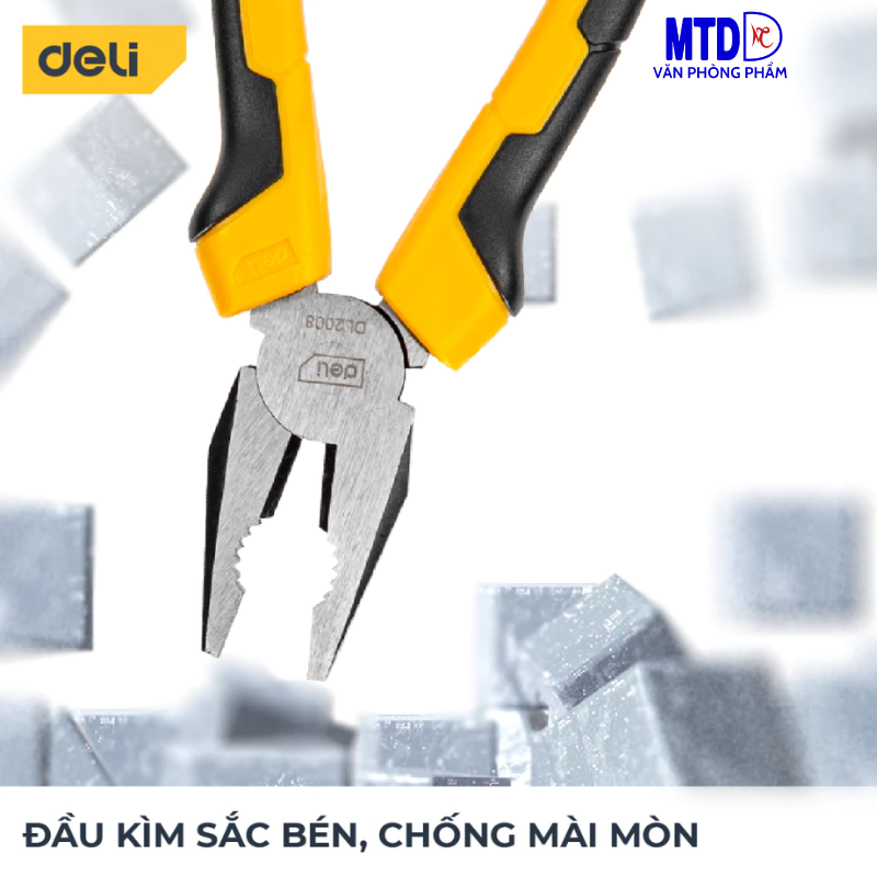 Bộ 3 Kìm Đa Năng Deli -HÀNG CHÍNH HÃNG Chất Liệu Thép CR-V Chống Mòn, Gỉ - Kìm Cắt Dây Điện, Kìm Mũi Nhọn, Kìm Kẹp Cắt Thép