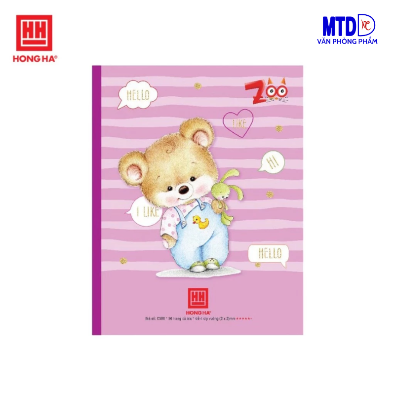 Tập/Vở học sinh Hồng Hà -Class zoo 0396 - 4 ô ly vuông -96 trang - 80gsm