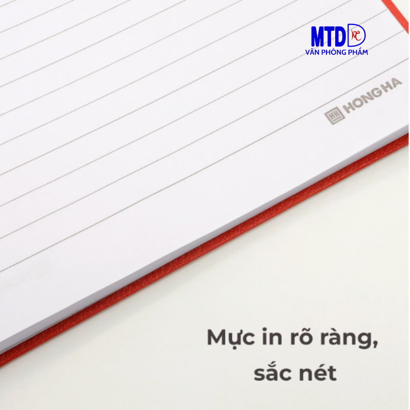Sổ da A5 Hồng Hà - 4666 , 200 trang, ĐL: 70g/m2. độ trắng :95%ISO, thanh lịch phù hợp cho nhân viên văn phòng