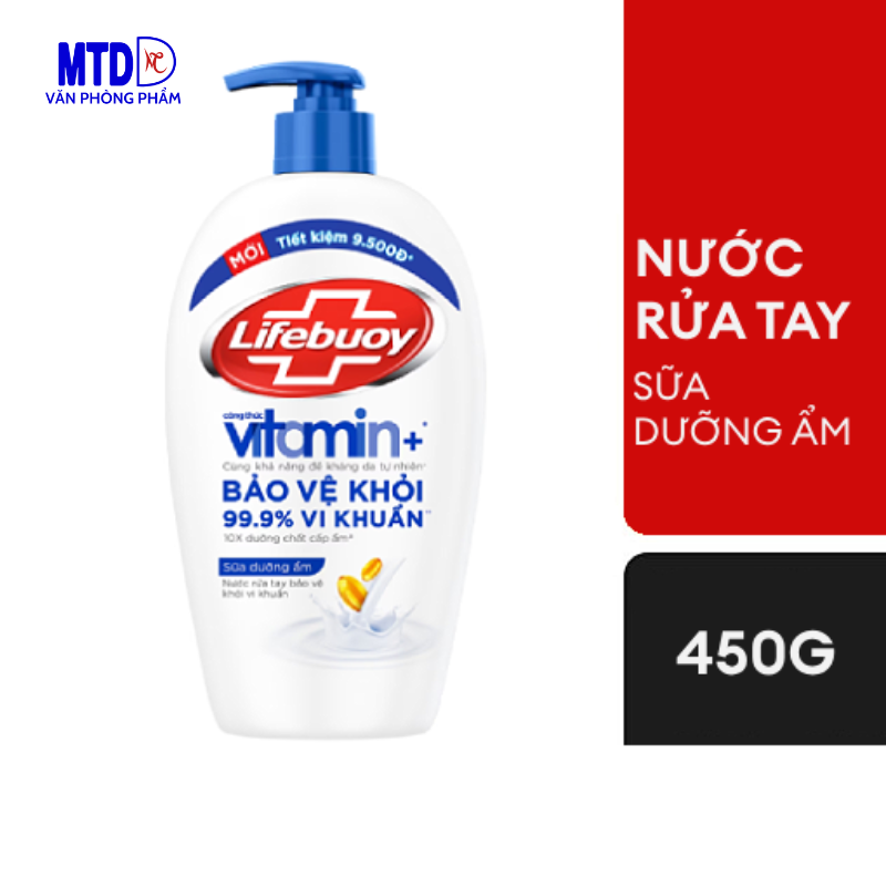 Nước rửa tay Lifebuoy chai (450g), túi (400g), công thức vitamin +,  bảo vệ khỏi 99,% vi khuẩn -HÀNG CHÍNH HÃNG