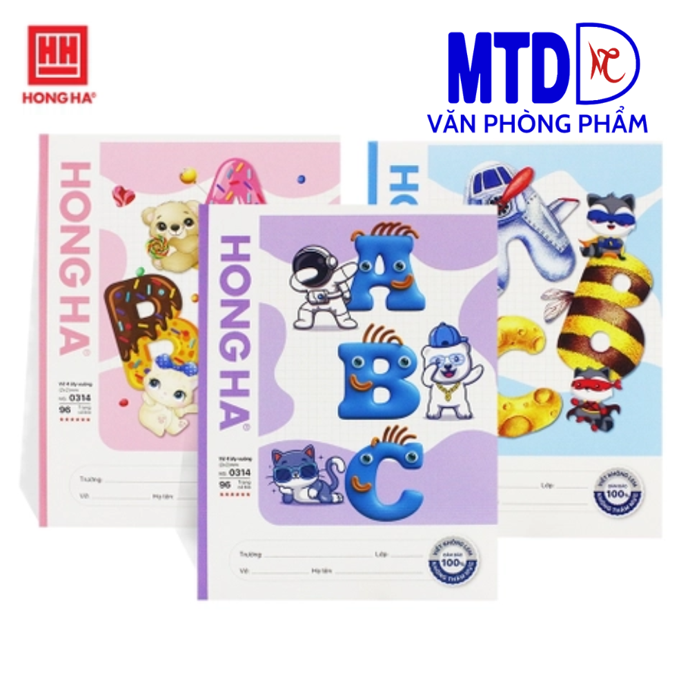 Vở  Hồng Hà - Class  4 ô ly, 96 trang