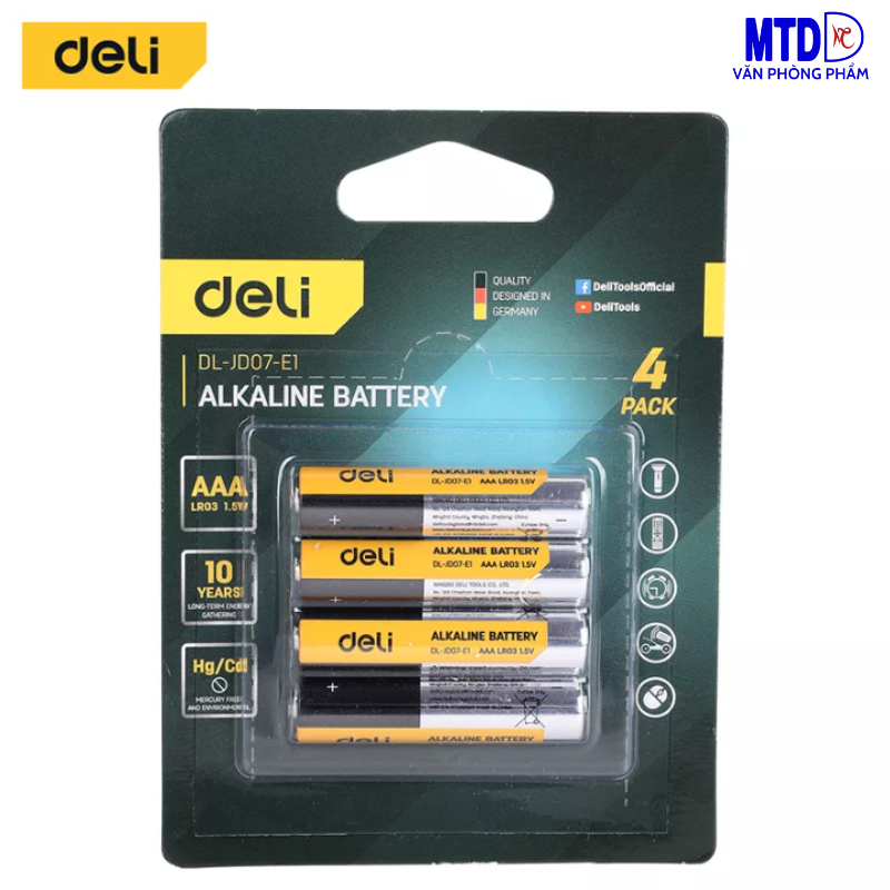 Pin kiềm Alkaline 2A/3A cao cấp , siêu bền  Deli - DL-JD07-E1/DL-LD05-E1-