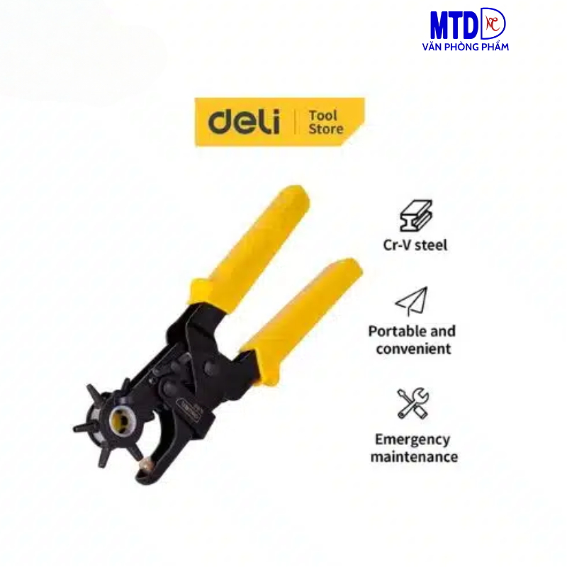 Kiềm bấm lỗ  9 inch đa năng 6 kiểu lỗ chất lượng cao Deli 1919