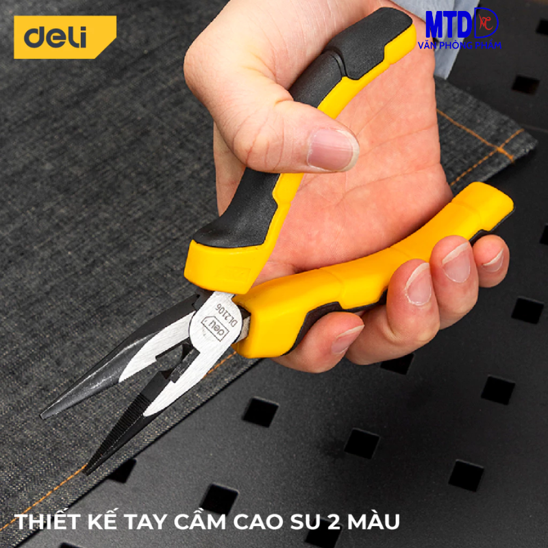 Bộ 3 Kìm Đa Năng Deli -HÀNG CHÍNH HÃNG Chất Liệu Thép CR-V Chống Mòn, Gỉ - Kìm Cắt Dây Điện, Kìm Mũi Nhọn, Kìm Kẹp Cắt Thép