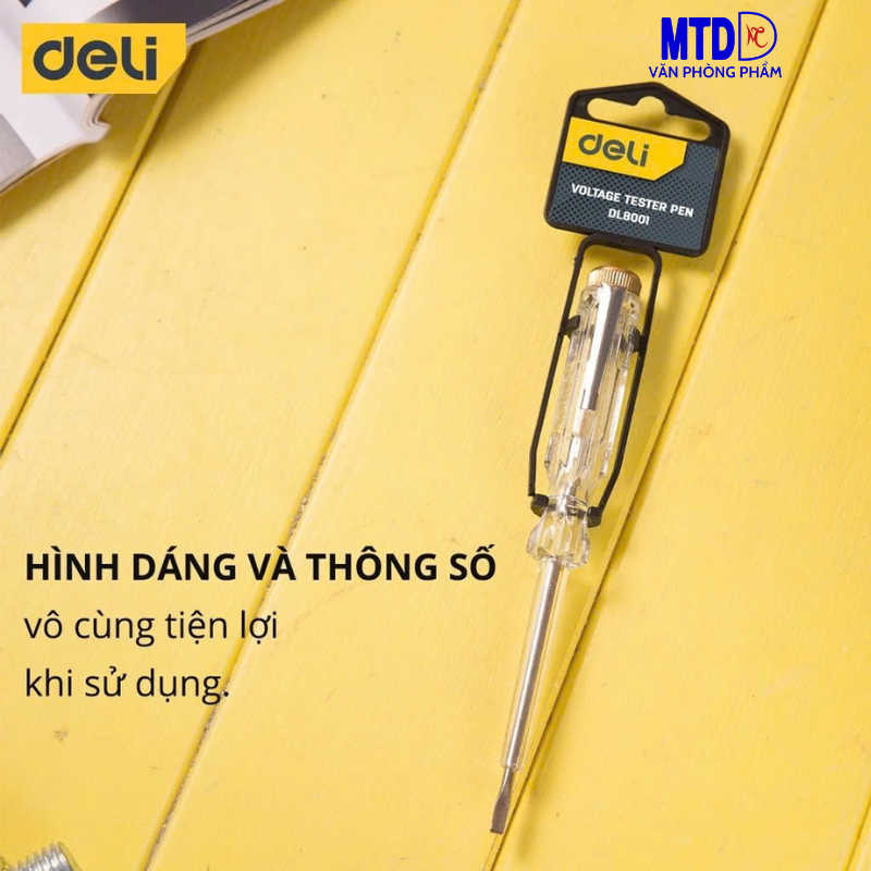 Bút thử điện 100-500V chất lượng cao Deli 8001