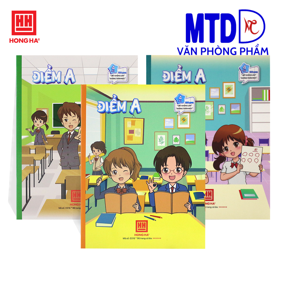 Vở  Hồng Hà - Class  4 ô ly, 96 trang