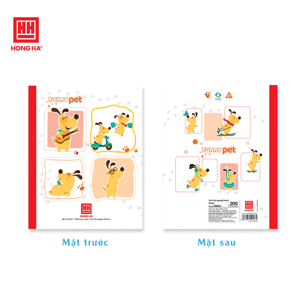 0443-Vở Class Funny Pet, 4 ô ly ngang, 200 trang