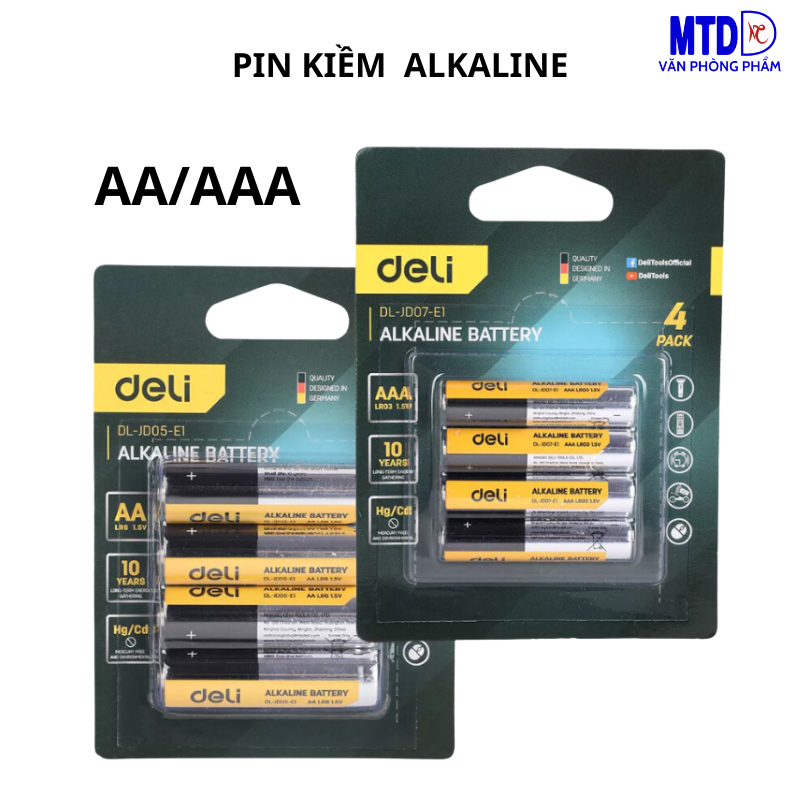 Pin kiềm Alkaline 2A/3A cao cấp , siêu bền  Deli - DL-JD07-E1/DL-LD05-E1-
