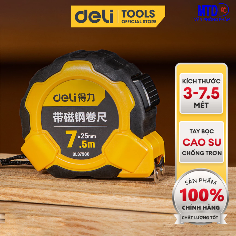 Thước cuộn thép  chất lượng cao 5mx25mm/7.5mx25mm EDL3797Y/3798Y Deli