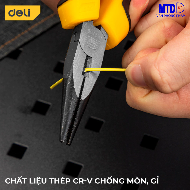 Bộ 3 Kìm Đa Năng Deli -HÀNG CHÍNH HÃNG Chất Liệu Thép CR-V Chống Mòn, Gỉ - Kìm Cắt Dây Điện, Kìm Mũi Nhọn, Kìm Kẹp Cắt Thép