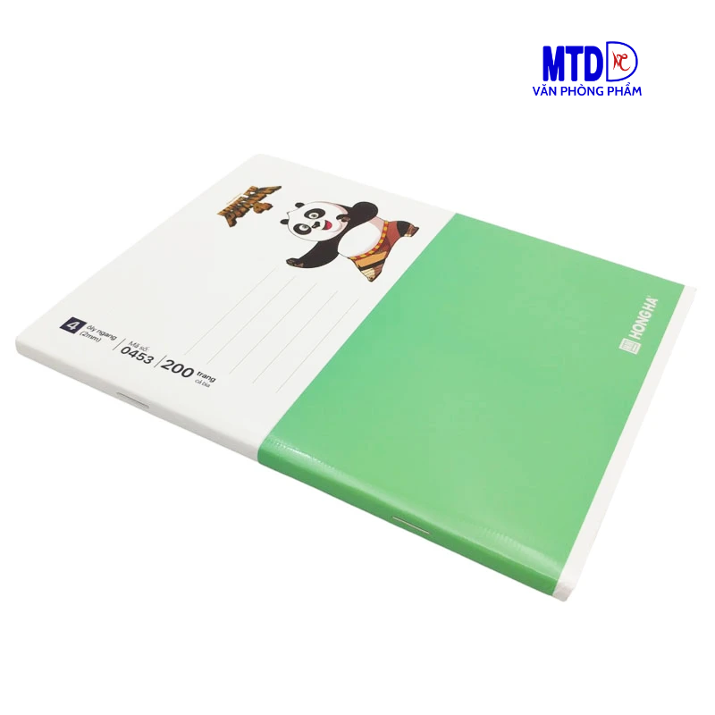Tập/Vở  học sinhh 4 ly ngang, 200 trang Hồng Hà Class Kung Fu Panda - 0453, ĐL : 58g/m2