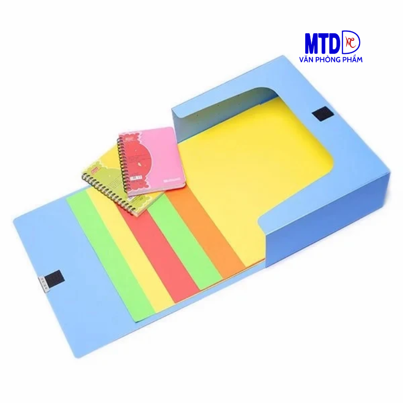 Bìa Hộp PP 100mm A4 Flexoffice FO-BF03 - Xanh Dương đựng hồ sơ