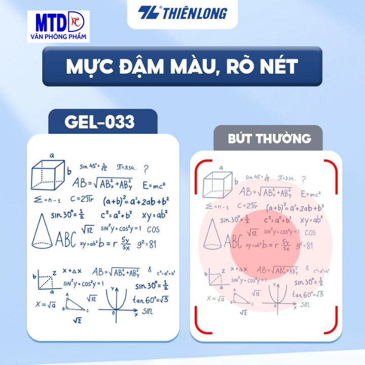 Bút gel Quick Dry Thiên Long GEL-033 - Mực khô siêu nhanh