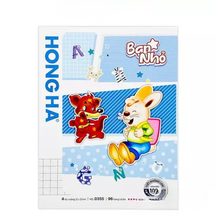 Tập Bạn nhỏ  4 ô ly vuông , 96 trang - Định lượng: 100gsm -Hồng Hà 0355