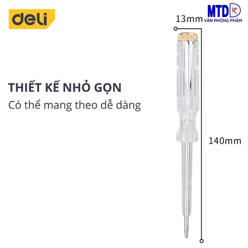 Bút thử điện 100-500V chất lượng cao Deli 8001