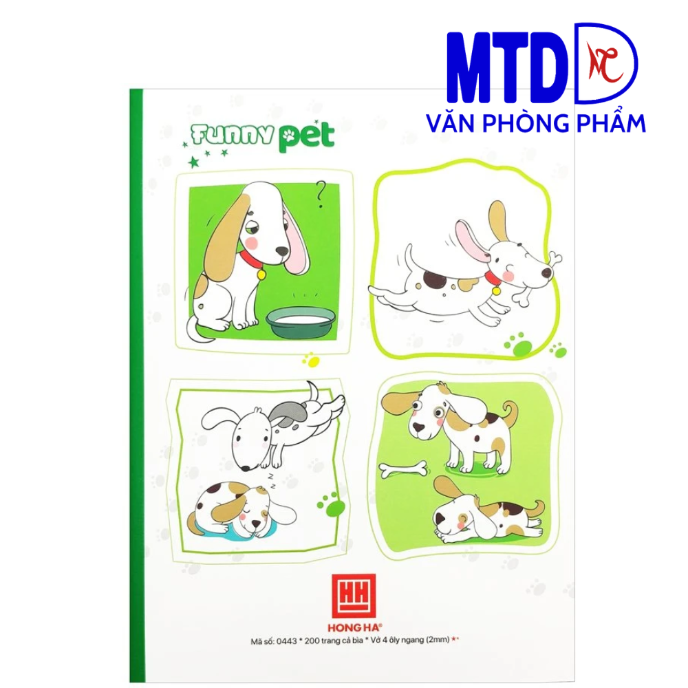 0443-Vở Class Funny Pet, 4 ô ly ngang, 200 trang