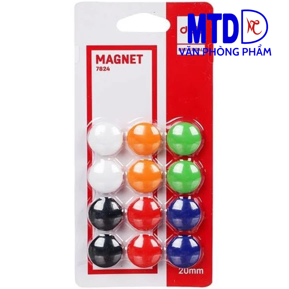 Nam châm gắn bảng 20mm -Deli 7824 ( 1 vĩ=12 cái)