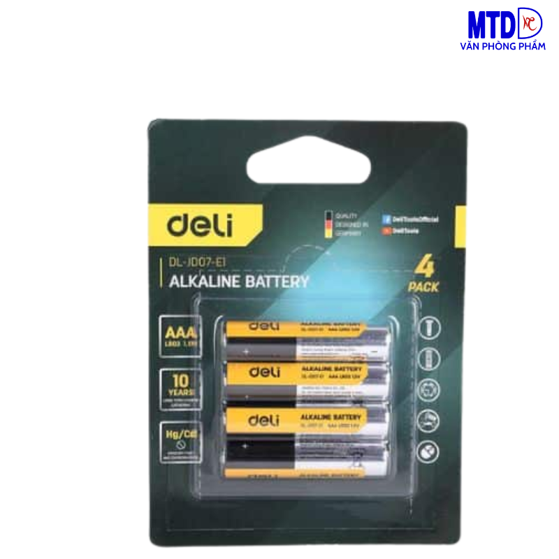 Pin kiềm Alkaline 2A/3A cao cấp , siêu bền  Deli - DL-JD07-E1/DL-LD05-E1-