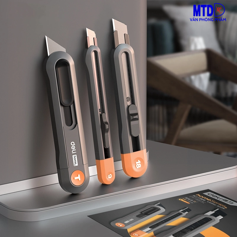 (Bộ 3 cây) Dao rọc giấy Deli HT4003C Cao Cấp Chính hãng -Nhỏ gọn- Tiện lợi-Tiết kiệm