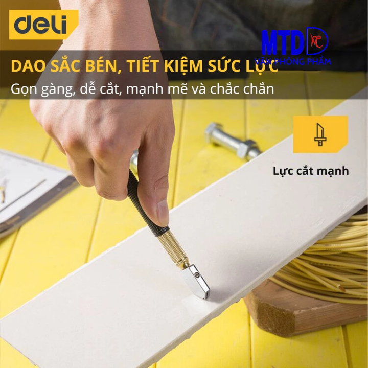 Dao Cắt Kính Thủy Tinh Deli 180mm Chất Lượng Cao - Lưỡi Dao Sắc Bén, Đường Cắt Gọn Đẹp, Thiết Kế Nhỏ Gọn - DL2701