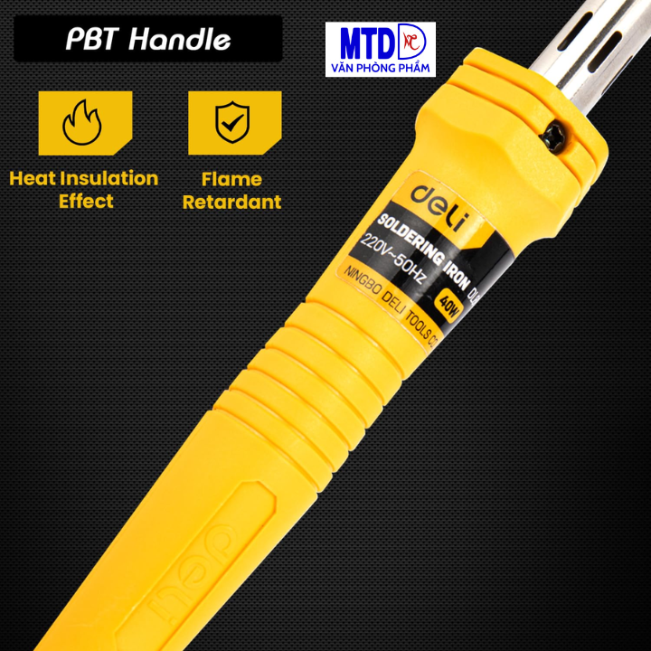 Dụng cụ hàn điện Deli DL8840 40W 220V~50 Hz kèm giá đỡ, đầu hàn bằng đồng có thể thay thế