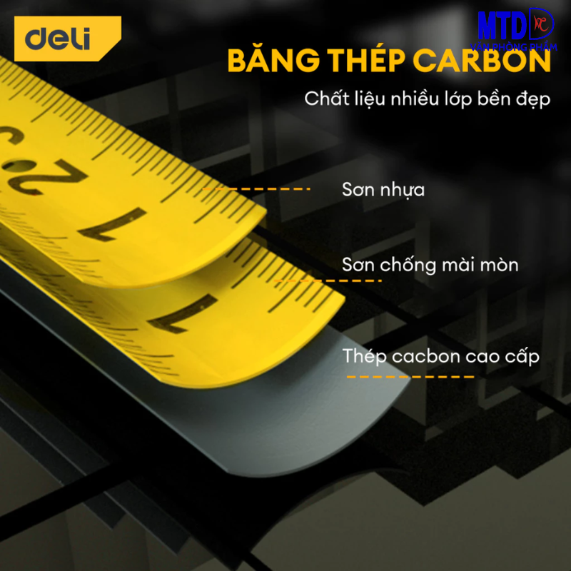 Thước cuộn thép  chất lượng cao 5mx25mm/7.5mx25mm EDL3797Y/3798Y Deli