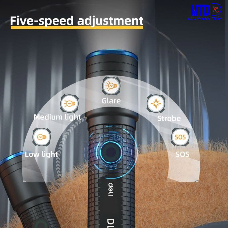 Đèn pin Mini cầm tay  Siêu Sáng Vỏ Hợp Kim, Cổng Sạc Type C Siêu Bền Chính Hãng Deli DL 551011
